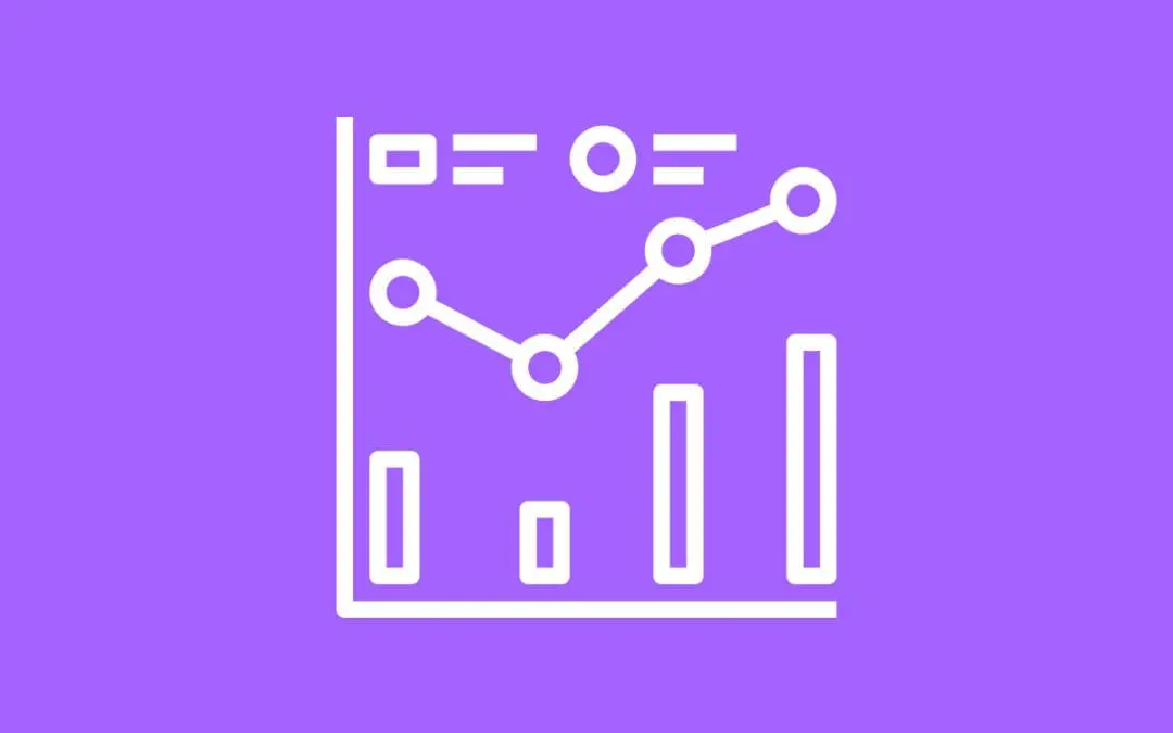 A line graph icon on a purple background designed by a freelance web designer from Essex.
