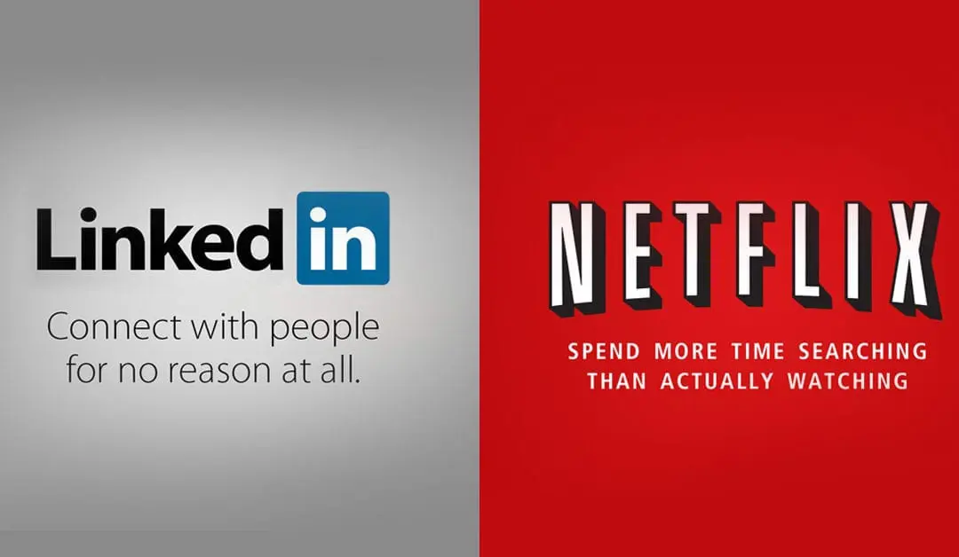 The logos of Netflix and LinkedIn designed by a freelance web designer in Essex.